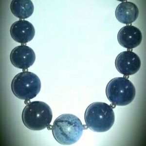 Blue Dumortierite & Sterling Silver Necklace